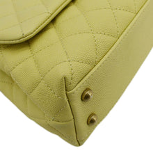 Load image into Gallery viewer, CHANEL CC Coco Flap Caviar Leather Top Handle Shoulder Bag Yellow 24229597
