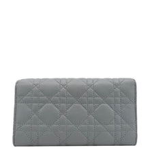 Load image into Gallery viewer, CHRISTIAN DIOR Caro Orchid Cannage Calfskin leather Long Wallet Gray
