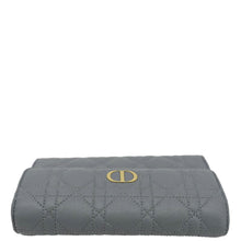 Load image into Gallery viewer, CHRISTIAN DIOR Caro Orchid Cannage Calfskin leather Long Wallet Gray
