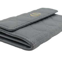 Load image into Gallery viewer, CHRISTIAN DIOR Caro Orchid Cannage Calfskin leather Long Wallet Gray
