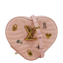 Load image into Gallery viewer, LOUIS VUITTON New Wave Heart Quilted Leather Shoulder Bag Dusty Pink
