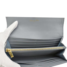 Load image into Gallery viewer, CHRISTIAN DIOR Caro Orchid Cannage Calfskin leather Long Wallet Gray

