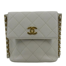 Load image into Gallery viewer, CHANEL Chain Flap Quilted Leather Hobo Shoulder Bag Ivory
