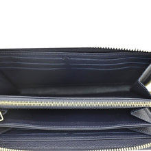Load image into Gallery viewer, LOUIS VUITTON Clemence Monogram Empreinte Leather Wallet Navy Blue
