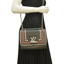 Load image into Gallery viewer, LOUIS VUITTON Twist Whipstitch MM Epi Leather Shoulder Bag Black
