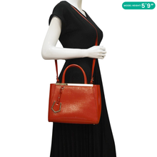 Load image into Gallery viewer, FENDI Petite 2Jours Vitello Elite Leather Tote Shoulder Bag Red
