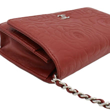 Load image into Gallery viewer, CHANEL Camellia Wallet On Chain Leather Crossbody Bag Red
