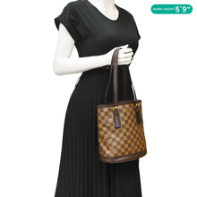 Load image into Gallery viewer, LOUIS VUITTON Marais Bucket Damier Ebene Shoulder Bag Brown
