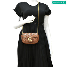 Load image into Gallery viewer, GUCCI GG Marmont Super Mini Matelasse Leather Shoulder Bag Brown 476433
