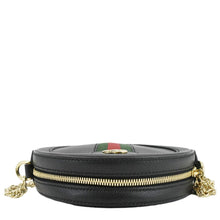 Load image into Gallery viewer, GUCCI Ophidia Mini GG Round Web Leather Crossbody Bag Black 550618
