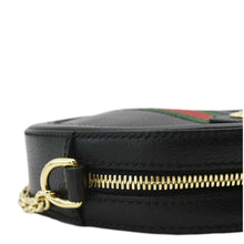 Load image into Gallery viewer, GUCCI Ophidia Mini GG Round Web Leather Crossbody Bag Black 550618
