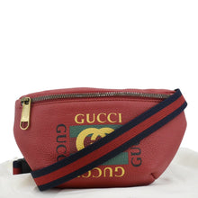 Load image into Gallery viewer, GUCCI Print Small Leather Belt Waist Bum Bag Red 527792
