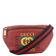 Load image into Gallery viewer, GUCCI Print Small Leather Belt Waist Bum Bag Red 527792
