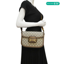 Load image into Gallery viewer, GUCCI Horsebit 1955 GG Supreme Canvas Shoulder Bag Beige 602204
