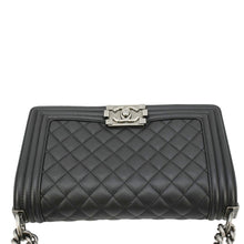 Load image into Gallery viewer, CHANEL Boy Flap Medium Quilted Leather Shoulder Bag Black
