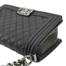 Load image into Gallery viewer, CHANEL Boy Flap Medium Quilted Leather Shoulder Bag Black
