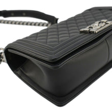 Load image into Gallery viewer, CHANEL Boy Flap Medium Quilted Leather Shoulder Bag Black
