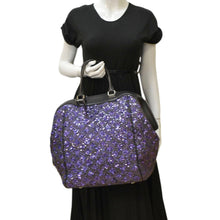 Load image into Gallery viewer, LOUIS VUITTON Sunshine Express North South Sequin Satchel Shoulder Bag Purple
