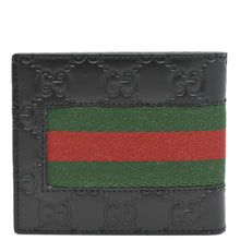 Load image into Gallery viewer, GUCCI Signature Web Leather Men&#39;s Bifold Wallet Black 408827
