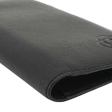 Load image into Gallery viewer, CHANEL Camellia Leather Long Bifold Wallet Black
