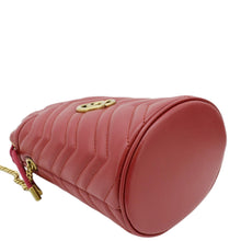 Load image into Gallery viewer, GUCCI GG Marmont Mini Matelasse Chevron Leather Bucket Crossbody Bag Red 575163
