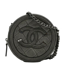 Load image into Gallery viewer, CHANEL Round Filigree Caviar Quilted Leather Crossbody Bag Black
