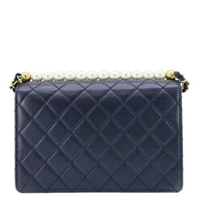 Load image into Gallery viewer, CHANEL Chic Pearls Flap Small Quilted Leather Shoulder Bag Navy Blue
