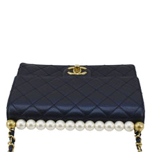 Load image into Gallery viewer, CHANEL Chic Pearls Flap Small Quilted Leather Shoulder Bag Navy Blue
