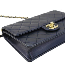 Load image into Gallery viewer, CHANEL Chic Pearls Flap Small Quilted Leather Shoulder Bag Navy Blue
