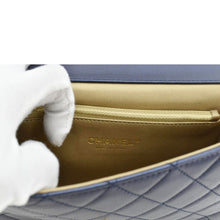 Load image into Gallery viewer, CHANEL Chic Pearls Flap Small Quilted Leather Shoulder Bag Navy Blue
