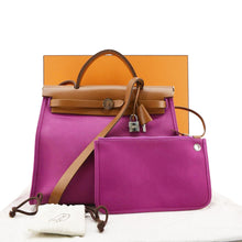 Load image into Gallery viewer, HERMES Herbag Zip Retourne 31 Toile Canvas Tote Shoulder Bag Fuchsia
