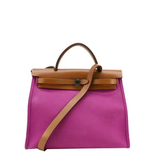 Load image into Gallery viewer, HERMES Herbag Zip Retourne 31 Toile Canvas Tote Shoulder Bag Fuchsia
