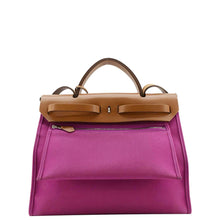 Load image into Gallery viewer, HERMES Herbag Zip Retourne 31 Toile Canvas Tote Shoulder Bag Fuchsia
