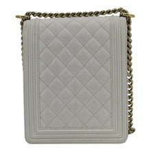 Load image into Gallery viewer, CHANEL North South Boy Quilted  Leather Crossbody Bag White
