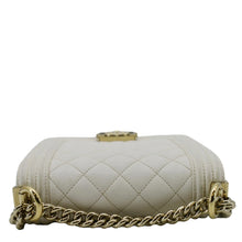 Load image into Gallery viewer, CHANEL North South Boy Quilted  Leather Crossbody Bag White
