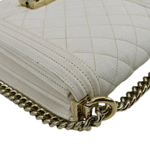 Load image into Gallery viewer, CHANEL North South Boy Quilted  Leather Crossbody Bag White
