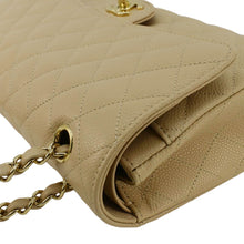 Load image into Gallery viewer, CHANEL Double Flap Medium Quilted Caviar Leather Shoulder Bag Cream
