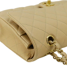 Load image into Gallery viewer, CHANEL Double Flap Medium Quilted Caviar Leather Shoulder Bag Cream
