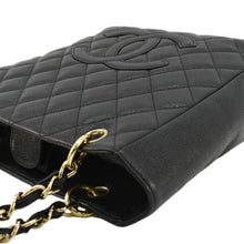 Load image into Gallery viewer, CHANEL Petite Quilted Caviar Leather Shopping Tote Shoulder Bag Black
