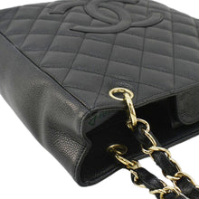 Load image into Gallery viewer, CHANEL Petite Quilted Caviar Leather Shopping Tote Shoulder Bag Black
