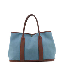 Load image into Gallery viewer, HERMES Garden Party 36 Leather Tote Bag Blue Teal
