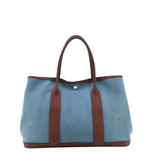 Load image into Gallery viewer, HERMES Garden Party 36 Leather Tote Bag Blue Teal
