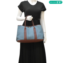 Load image into Gallery viewer, HERMES Garden Party 36 Leather Tote Bag Blue Teal
