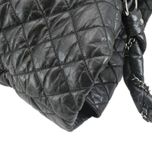 Load image into Gallery viewer, CHANEL Distressed Vintage Ligne Braid Calfskin Leather Tote Bag Black
