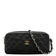 Load image into Gallery viewer, CHANEL Front Pocket Quilted Caviar Leather Chain Shoulder Bag Black
