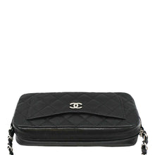 Load image into Gallery viewer, CHANEL Front Pocket Quilted Caviar Leather Chain Shoulder Bag Black
