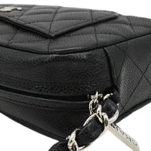 Load image into Gallery viewer, CHANEL Front Pocket Quilted Caviar Leather Chain Shoulder Bag Black
