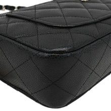 Load image into Gallery viewer, CHANEL Front Pocket Quilted Caviar Leather Chain Shoulder Bag Black
