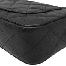 Load image into Gallery viewer, CHANEL Front Pocket Quilted Caviar Leather Chain Shoulder Bag Black
