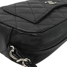 Load image into Gallery viewer, CHANEL Front Pocket Quilted Caviar Leather Chain Shoulder Bag Black
